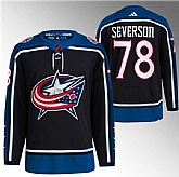 Men's Columbus Blue Jackets #78 Damon Severson Black 2022-23 Reverse Retro Stitched Jersey,baseball caps,new era cap wholesale,wholesale hats